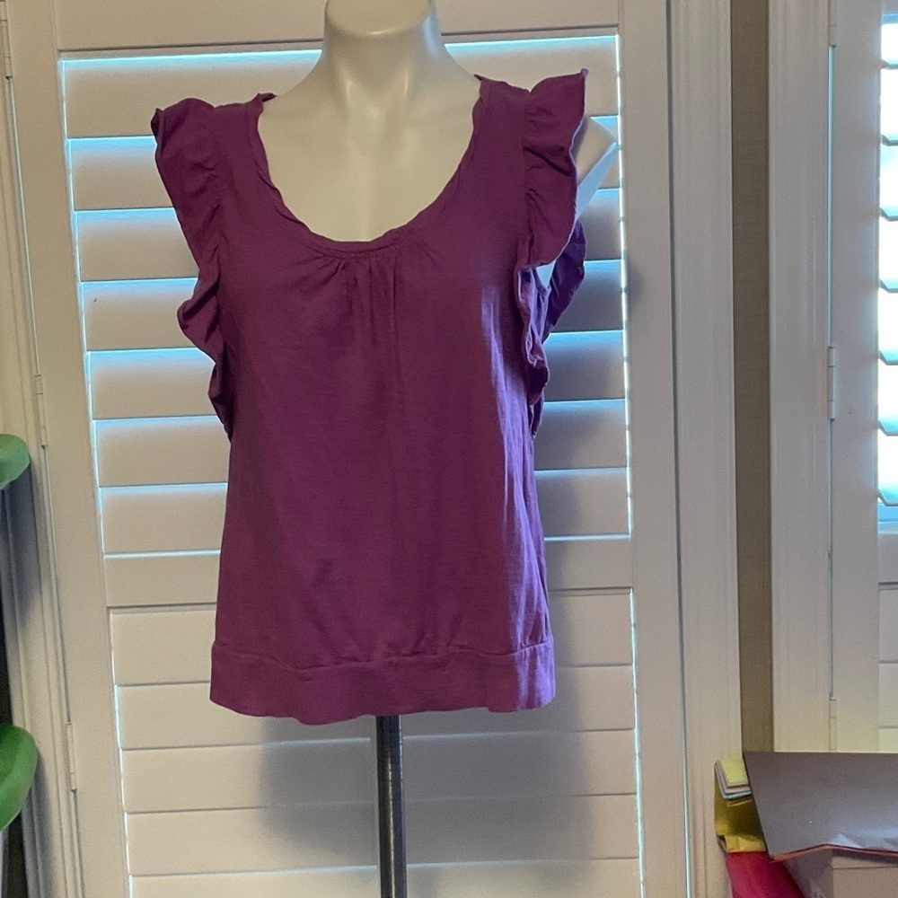 mark. Women's Top with Ruffle Sleeves in Purple